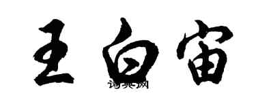 胡問遂王白宙行書個性簽名怎么寫