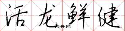 錢沛雲活龍鮮健行書怎么寫