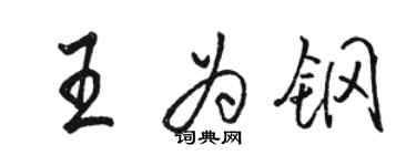 駱恆光王為鋼行書個性簽名怎么寫