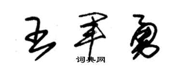 朱錫榮王軍勇草書個性簽名怎么寫