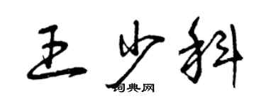 曾慶福王少科草書個性簽名怎么寫