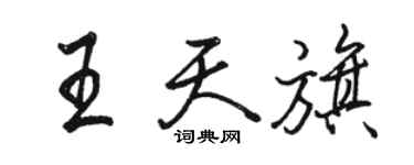 駱恆光王天旗行書個性簽名怎么寫
