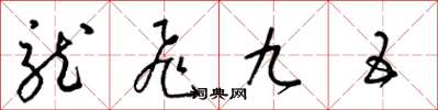 梁錦英龍飛九五草書怎么寫