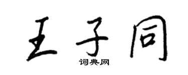 王正良王子同行書個性簽名怎么寫