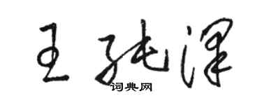 駱恆光王純澤草書個性簽名怎么寫