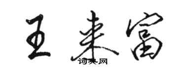 駱恆光王來富行書個性簽名怎么寫