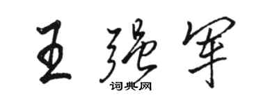 駱恆光王強軍行書個性簽名怎么寫