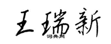 王正良王瑞新行書個性簽名怎么寫