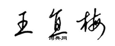 梁錦英王直梅草書個性簽名怎么寫