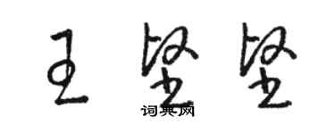 駱恆光王堅堅草書個性簽名怎么寫