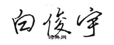 駱恆光白俊宇行書個性簽名怎么寫