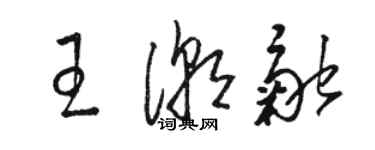 駱恆光王潮融草書個性簽名怎么寫