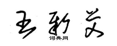 朱錫榮王新艾草書個性簽名怎么寫