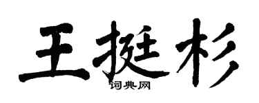 翁闓運王挺杉楷書個性簽名怎么寫