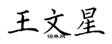 丁謙王文星楷書個性簽名怎么寫