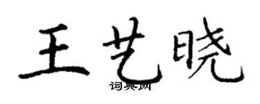 丁謙王藝曉楷書個性簽名怎么寫