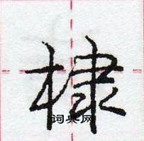 龐中華寫的硬筆行書棣