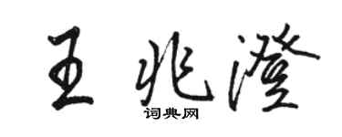 駱恆光王兆澄行書個性簽名怎么寫