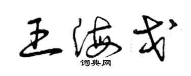 曾慶福王海戈草書個性簽名怎么寫