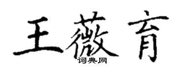 丁謙王薇育楷書個性簽名怎么寫