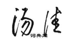 駱恆光湯佳草書個性簽名怎么寫