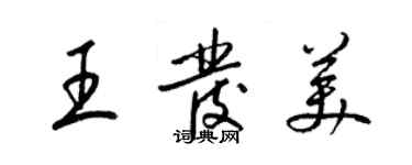 梁錦英王發美草書個性簽名怎么寫