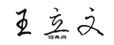 駱恆光王立文行書個性簽名怎么寫