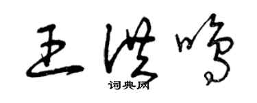 曾慶福王洪鳴草書個性簽名怎么寫