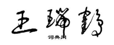 曾慶福王瑞鶴草書個性簽名怎么寫