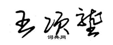 朱錫榮王項壟草書個性簽名怎么寫