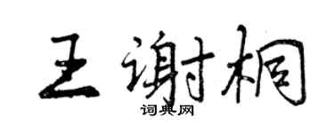 曾慶福王謝桐行書個性簽名怎么寫