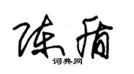 朱錫榮陳盾草書個性簽名怎么寫