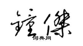 梁錦英鍾傑草書個性簽名怎么寫