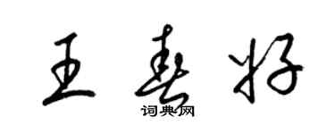 梁錦英王春好草書個性簽名怎么寫