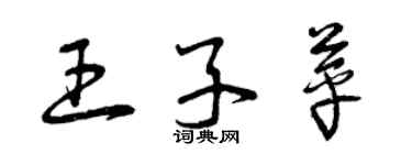 曾慶福王子苹草書個性簽名怎么寫