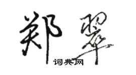 駱恆光鄭翠行書個性簽名怎么寫