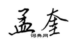 王正良孟奎行書個性簽名怎么寫