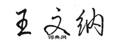 駱恆光王文納行書個性簽名怎么寫