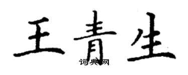 丁謙王青生楷書個性簽名怎么寫