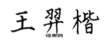 何伯昌王羿楷楷書個性簽名怎么寫