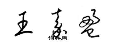 梁錦英王嘉盈草書個性簽名怎么寫