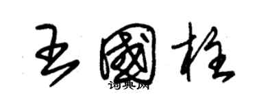 朱錫榮王國柱草書個性簽名怎么寫