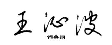 梁錦英王沁波草書個性簽名怎么寫