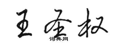 駱恆光王聖權行書個性簽名怎么寫