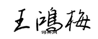 王正良王鴻梅行書個性簽名怎么寫