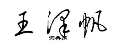 梁錦英王澤帆草書個性簽名怎么寫