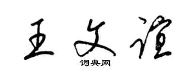 梁錦英王文誼草書個性簽名怎么寫