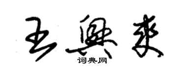 朱錫榮王興爽草書個性簽名怎么寫