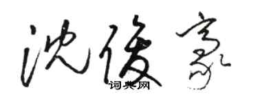 駱恆光沈俊豪草書個性簽名怎么寫
