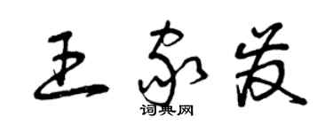 曾慶福王家發草書個性簽名怎么寫